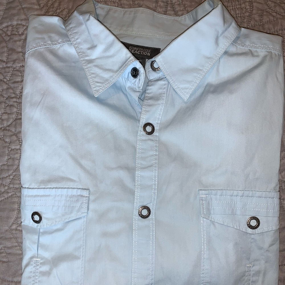 Kenneth Cole Reaction baby blue button down